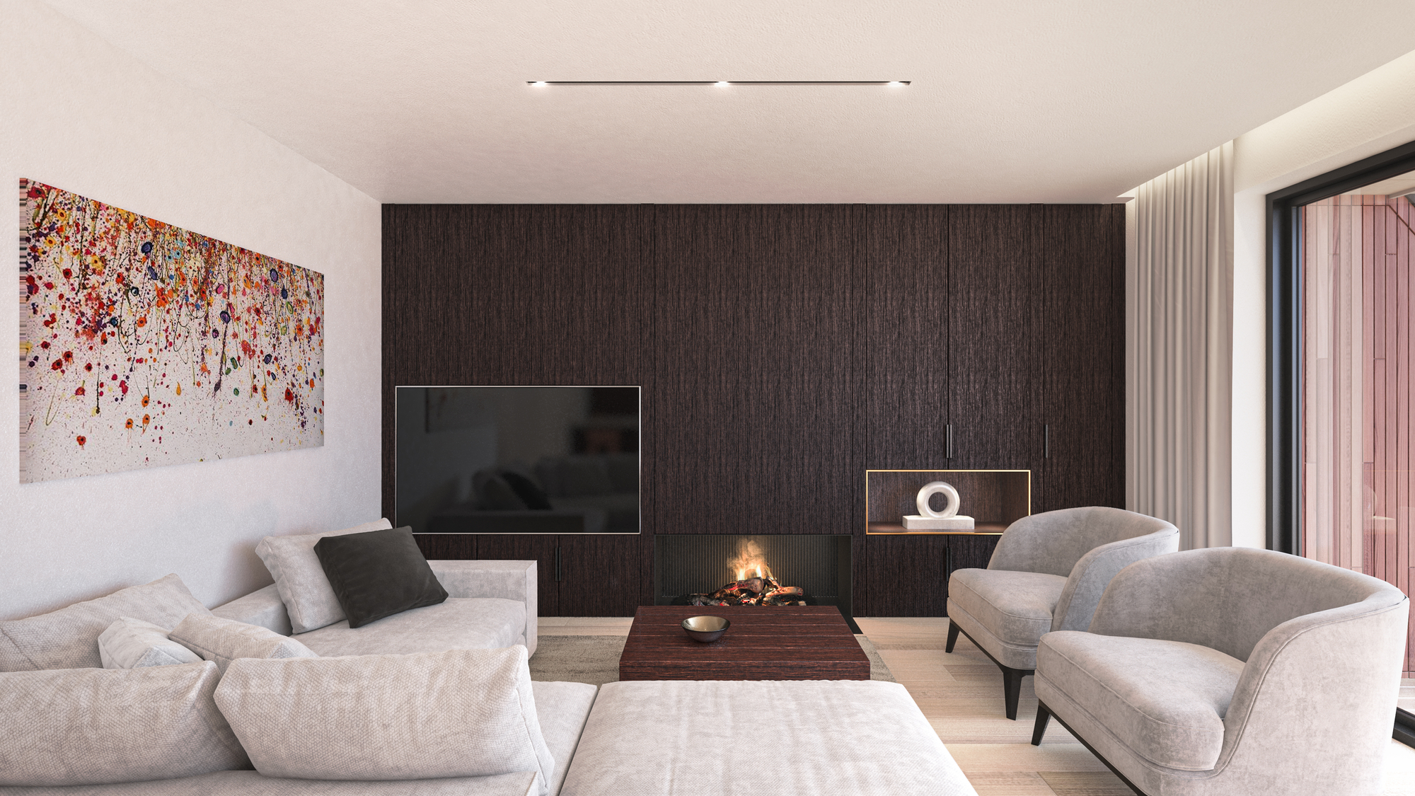 gezellige leefruimte met zetels in Residentie Central Park